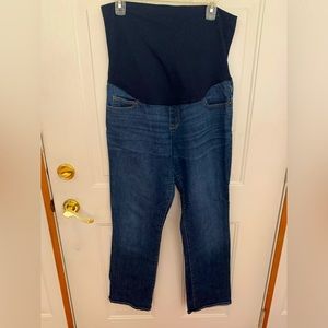 Liz Lange Women's High Rise Jeans - Dark Blue